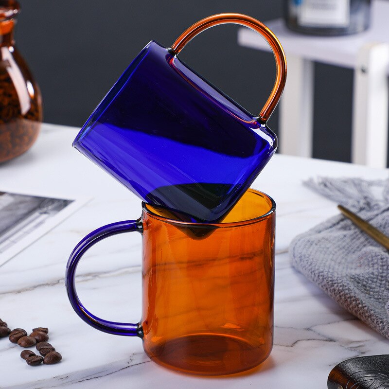 Colorful Glass Mug Amber